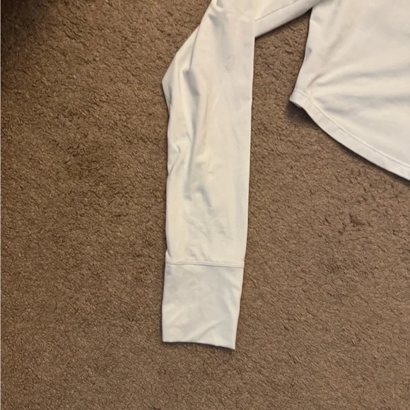 Nike Women's White Long Sleeve Crop Top dri-fit large - Picture 2 of 6